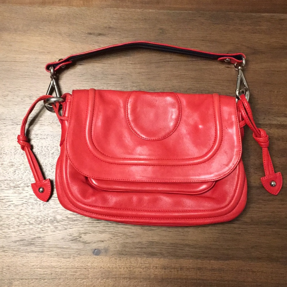 Marc Jacobs Red Leather Shoulder Purse 11”x 7”